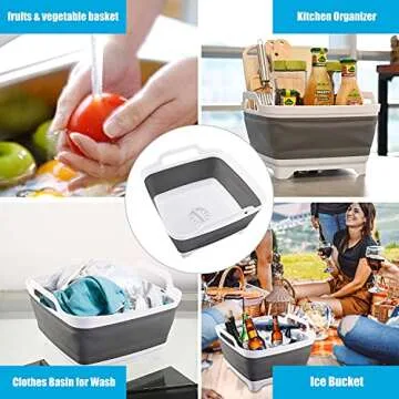 Mxnelar 4PCS Collapsible Washing Set for Camping