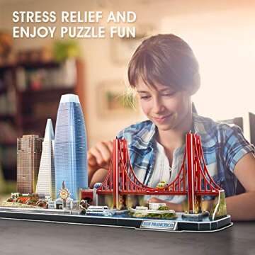 CubicFun San Francisco 3D Puzzle with Lights for Ages 8+