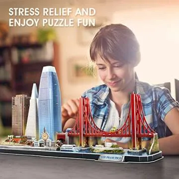 CubicFun San Francisco 3D Puzzle with Lights for Ages 8+