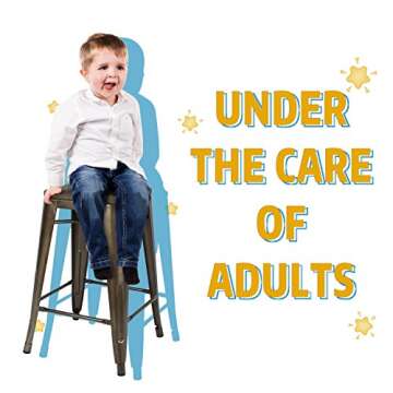 Stylish LCH Metal Bar Stools - Set of 4, Antique Copper