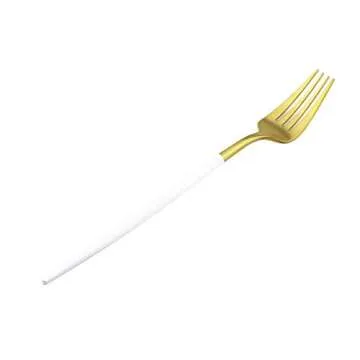 Gugrida White Gold Flatware, Royal 20 Piece Matte White Handle 18/10 Stainless Steel Tableware Sets for 4 Including Forks Spoons Knives, Camping Silverware Travel Utensils Set Cutlery (White Gold)