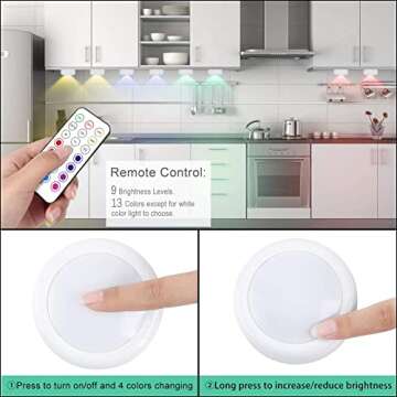 Puck Lights with Remote Control RGB 13 Color Options