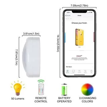 Puck Lights with Remote Control RGB 13 Color Options