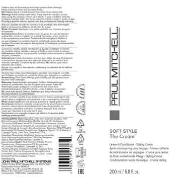 Paul Mitchell The Cream Leave-In Conditioner for All Hair Types 6.8 Fl Oz