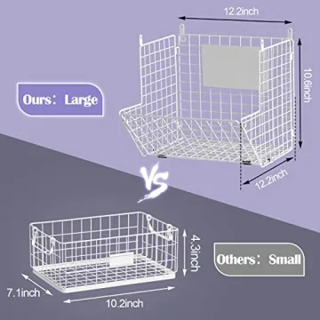 X-cosrack 3-Tier Wire Storage Basket Organizer for Home
