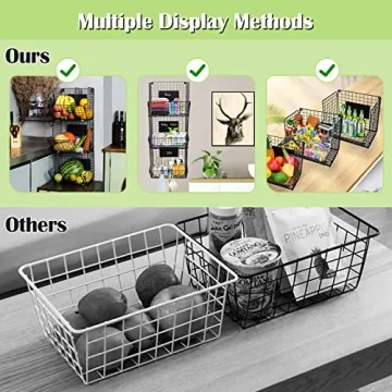X-cosrack 3-Tier Wire Storage Basket Organizer for Home