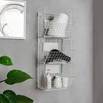 X-cosrack 3-Tier Wire Storage Basket Organizer for Home