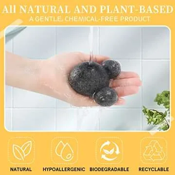 KECUCO Konjac Baby Bath Sponge for Bathing, Classic Shapes Natural Bath Sponges for Infants, Toddler, Newborns, Natural and Safe Plant-Based Konjac Baby Bath Accessories, 5PCS (Set-1)