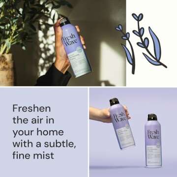 Fresh Wave Lavender Odor Eliminator Spray & Air Freshener, 8 oz. | Pack of 2 | Non-Aerosol, Fine Mist | Safer Odor Relief | Natural Plant-Based Odor Eliminator | For Furniture, Fabrics & Trash