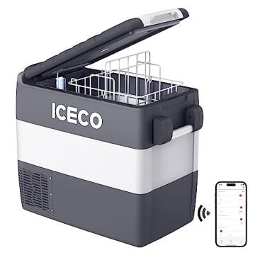 ICECO JP50 12Volt Refrigerator, Portable Fridge Freezer with SECOP Compressor, 53 QTS 12V Cooler for...