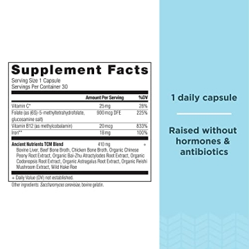 Iron Supplement by Ancient Nutrition 18mg - Supports Fatigue