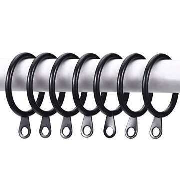 Shappy 40 Packs Metal Drapery Curtain Rings Curtain Rod Rings with Eyelets Hanging Rings for Curtain...