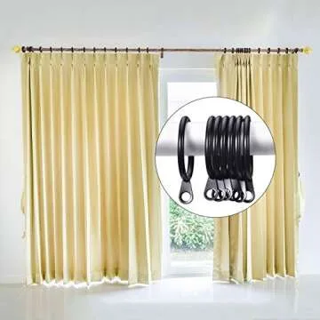 Elegant Shappy 40 Pack Metal Curtain Rings: Durable & Stylish