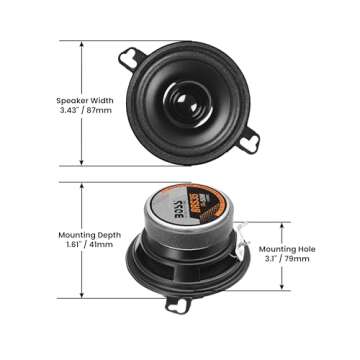 BOSS Audio Systems BRS35 3.5 Inch Replacement Car Door Speakers - 50 Watts Max, Sold Individually, Use With Stereo and Tweeters