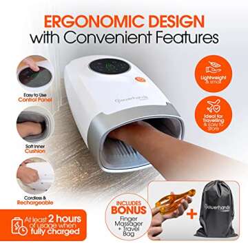 Hand Massager for Arthritis and Carpal Tunnel - Wrist Massager, Hand Massage, Finger Massager, Carpal Tunnel Relief, Arthritis, Hand Massagers Devices with Heat and Compression, Arm Massager for Pain