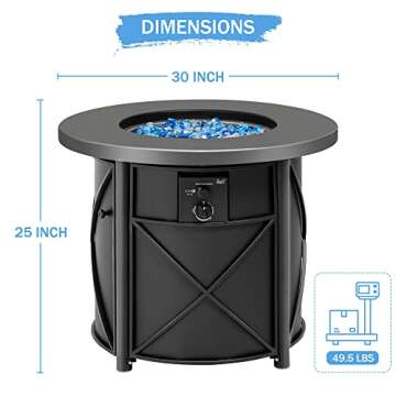 BALI OUTDOORS 30 Inch Round Gas Fire Pit for Your Patio