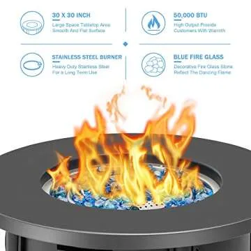 BALI OUTDOORS 30 Inch Round Gas Fire Pit for Your Patio