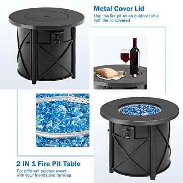 BALI OUTDOORS 30 Inch Round Gas Fire Pit for Your Patio