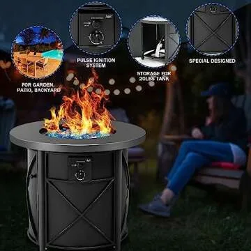BALI OUTDOORS 30 Inch Round Gas Fire Pit for Your Patio