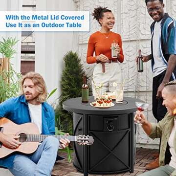 BALI OUTDOORS 30 Inch Round Gas Fire Pit for Your Patio