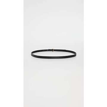 Tory Burch Women's Skinny Logo Belt, Black, XS