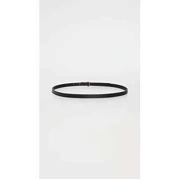 Tory Burch Women's Skinny Logo Belt, Black, XS