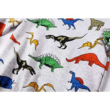 Little Hand Toddler Boy Sweatshirt Hoodie Long Sleeve Pullover Tops Crew Neck Dinosaur Shirts 2 3 T