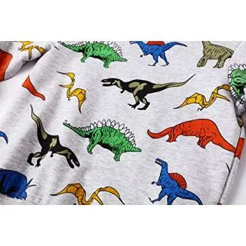 Little Hand Toddler Boy Sweatshirt Hoodie Long Sleeve Pullover Tops Crew Neck Dinosaur Shirts 2 3 T