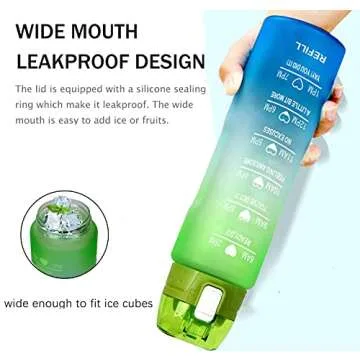 XACIOA Water Bottle 32oz with Straw & Time Marker