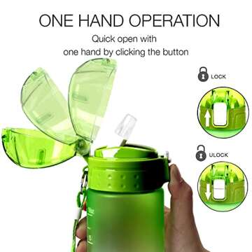 XACIOA Water Bottle 32oz with Straw & Time Marker