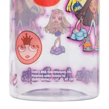 Bratz Airbrush Water Bottle with Stickers - 32 Oz Plastic
