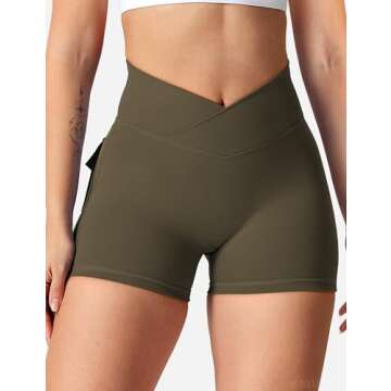 YEOREO Scrunch Workout Shorts with Pockets Charm Gym Biker Shorts for Women High Waisted Yoga Booty ...