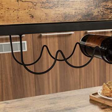 Tayene Bar Serving Cart Home Myra Rustic Mobile Kitchen Serving cart,Industrial Vintage Style Wood Metal Serving Trolley (Rustic Brown-A)