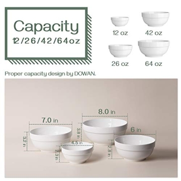 Versatile DOWAN Nesting Bowls Set, Microwave Safe Serving Bowls