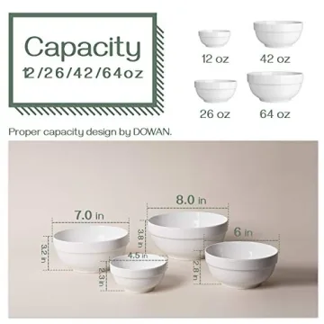 Versatile DOWAN Nesting Bowls Set, Microwave Safe Serving Bowls