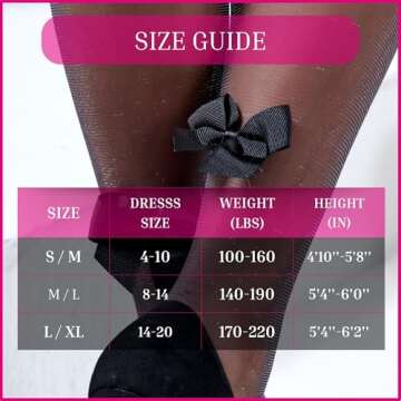 DAYMOD Women's European Fashion Black Stocking - Tights for Women - Seam and Bow Accent - Sheer Black Tights - Made in Europe (Medium, Vintage Black Bow)