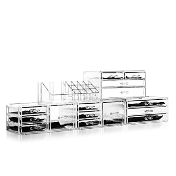 Felicite Home Acrylic Jewelry & Cosmetic Organizer Set – 5 Piece, Stylish and Durable