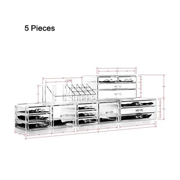 Felicite Home 5 Piece Acrylic Makeup Organizer Set