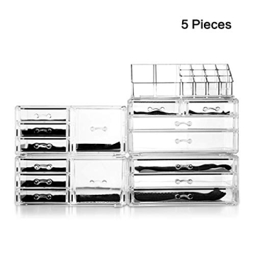 Felicite Home 5 Piece Acrylic Makeup Organizer Set