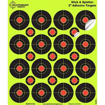 Splatterburst Targets - 2 inch Adhesive Stick & Splatter Reactive Shooting Targets - Gun - Rifle - P...