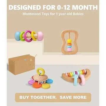 Montessori Rattle Play Kit for Babies Aged 0-12 Months