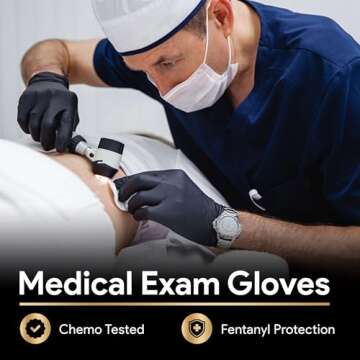 FifthPulse 6 Mil Black Nitrile Gloves - Heavy Duty & Versatile