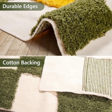 LINROMIA Boho Runner Rug - Washable Checkered Decor