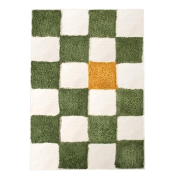 LINROMIA Boho Runner Rug - Washable Checkered Decor