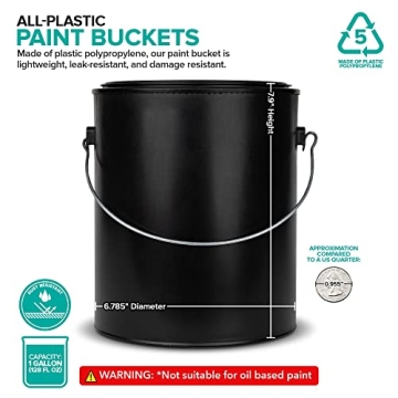 Durable 1 Gallon Plastic Paint Bucket with Airtight Seal