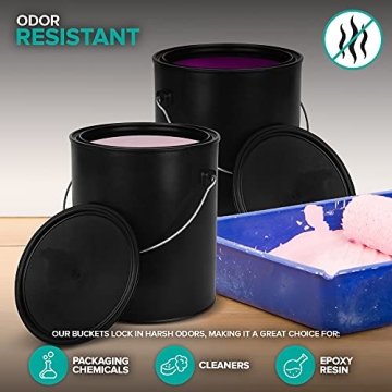 Durable 1 Gallon Plastic Paint Bucket with Airtight Seal