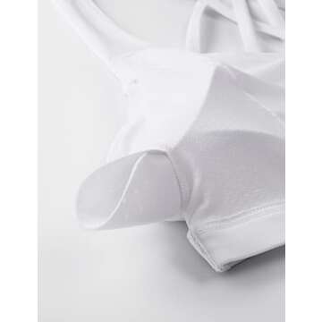 CRZ YOGA Strappy V Neck Sports Bras for Women - Criss Cross Back Wireless Padded Workout Yoga Bra White Small