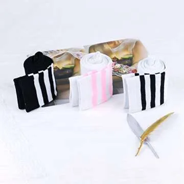 Intgoodluckycc Womens Over The Knee Socks, Striped Thigh High Socks for Women, Long Knee High Stockings (3 Pairs, Mixed Colors 1)