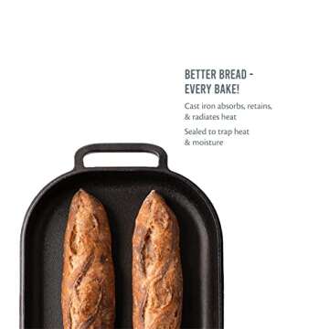 Challenger Bread Pan Cast Iron Loaf Pan with Lid for Homemade Breadmaking Sealed Bread Cloche Invert...