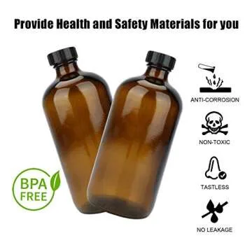 16oz Glass Bottles, Maredash 12 Pack Amber Glass Storage Bottles Sets with Lids…